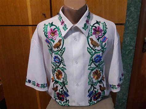 Hand Embroidered Men Shirt With Unique Embroidery Traditional | Etsy