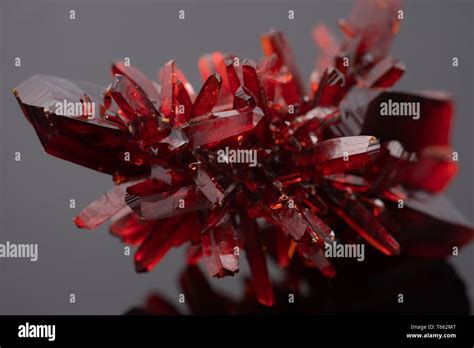 Red Crystal Natural Mineral Stock Photo Alamy