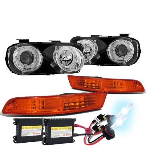 94 97 Acura Integra Angel Eye Halo Projector Headlights Bumper Lens