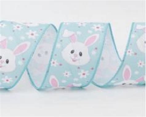 Easter Wired Ribbon Bunny On Blue Sewing Kingdom