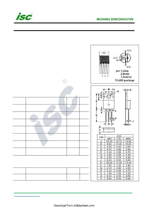 FS70UM 06 Datasheet 1 2 Pages ISC Isc N Channel MOSFET Transistor