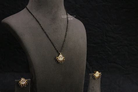 Black Beads With Kundan Pendant Set Moksha Accessories