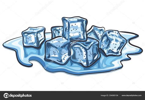 Illustration Melted Ice Cubes Stock Vector Image By Olegtoka