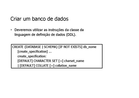 Criar Tabelas Programação E Desenvolvimento De Banco De Dados Criar Um Banco De Dados