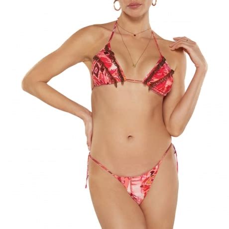 F K Bikini Con Triangolo E Slip Fisso Sunrise Con Fantasia Con Stampa