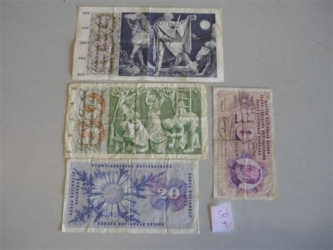 Alte Schweizer Banknoten Set Franken Noten Kaufen