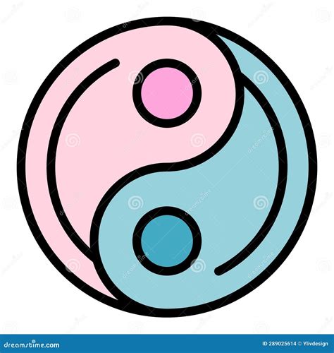 Vector De Icono De Yinyang Plano Ilustración del Vector Ilustración