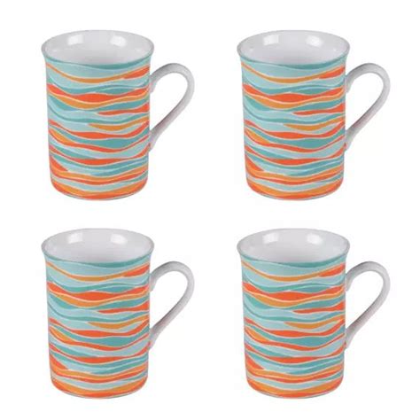 Coffret De 4 Mugs 35 Cm En Porcelaine Multicolore Table Passion Mr