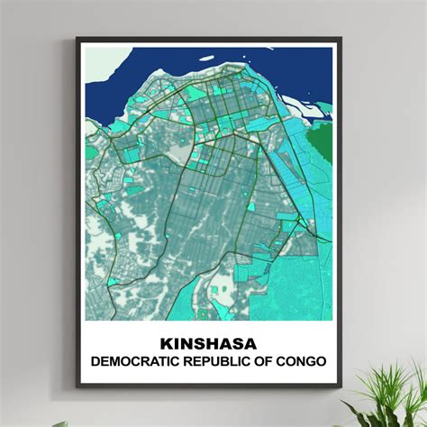 COLOURED ROAD MAP OF KINSHASA, CONGO BY MAPBAKES – MapBakes