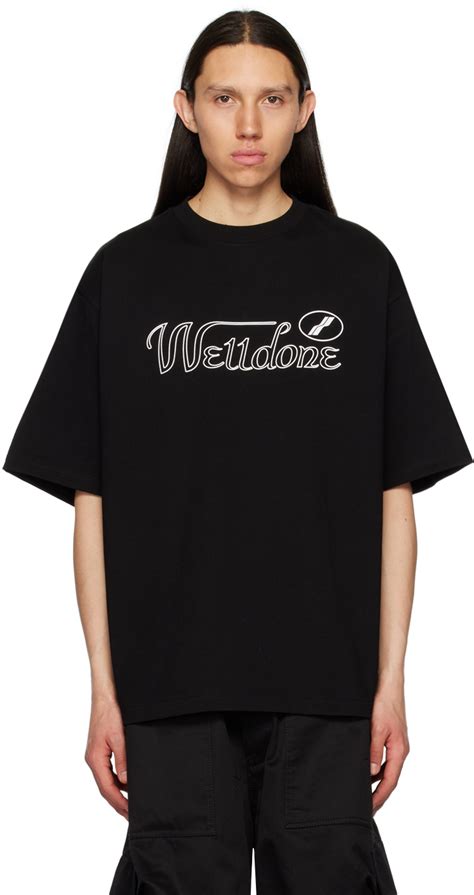 We11done Black Cursive Symbol T Shirt Ssense Uk