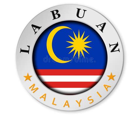 Silver Badge with Labuan and Malaysia Flag Stock Illustration ...