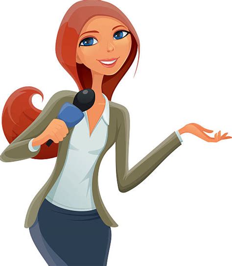 Royalty Free Journalist Tv Reporter Newscaster Female Clip Art Vector