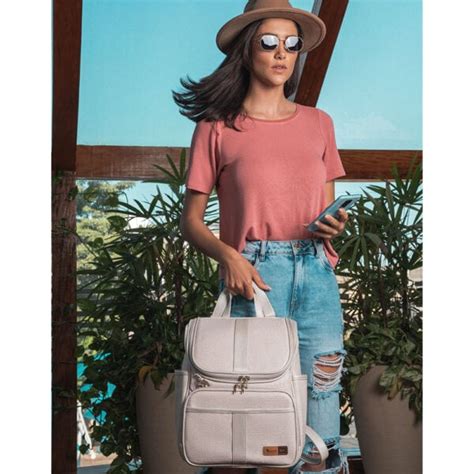 Kit Mochila E Mala Maternidade Lebaby 2 Em 1 Cor Nude