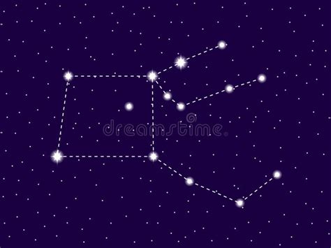 Constelación De Pegaso Ejemplo Del Vector Con Los Nombres De Estrellas