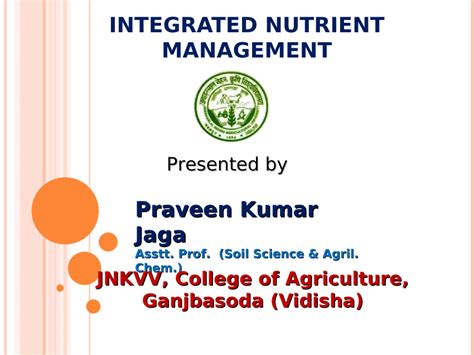 Pdf Integrated Nutrient Management