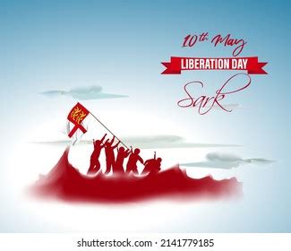 Vector Illustration Happy Liberation Day Sark Stock Vector Royalty