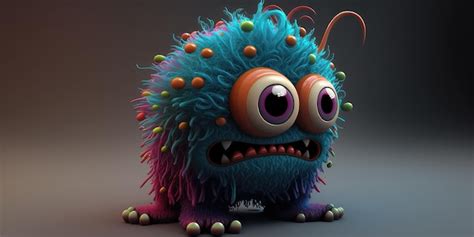 Premium AI Image | A colorful monster with purple eyes and purple eyes ...