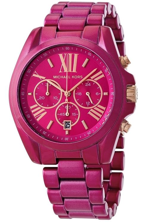 Michael Kors Women S Bradshaw Chronograph Pink Dial Pink Stainless Steel Watch Mk6719