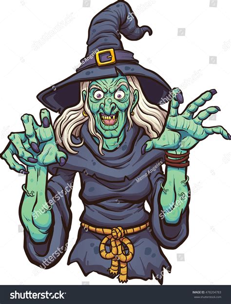 Evil Cartoon Witch Vector Clip Art Stock Vector (Royalty Free) 478204783