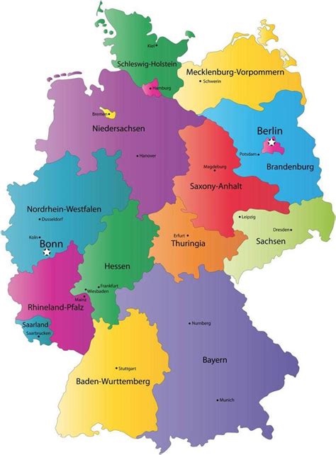 Germany state map - Map of Germany state (Western Europe - Europe)