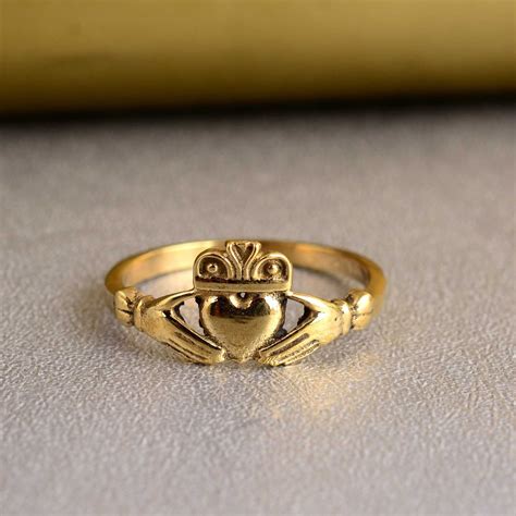 Gold Dainty Claddagh Celtic Irish Ring, Claddagh Ring, Claddagh Ring