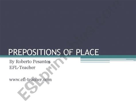 Esl English Powerpoints Prepositions Of Place