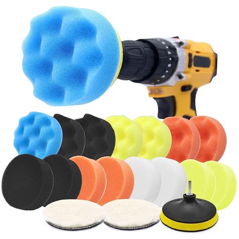 Shopibuy Pcs Car Foam Drill Polishing Pad Kit Inch Buffing Pads