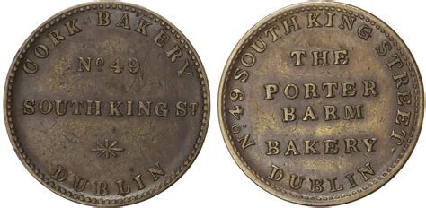 lot   coins dublin thompson  bakers farthing