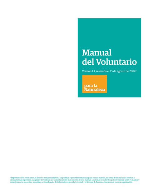 PDF MANUAL DEL VOLUNTARIO Final 2 Paralanaturaleza Org Tu Labor