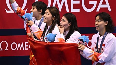 China Win Women S 4x100m Freestyle Relay Bronze At Swimming World CGTN