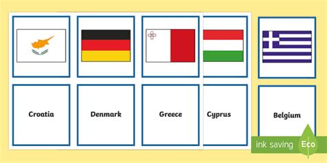 European Flags Matching Cards Teacher Made Twinkl