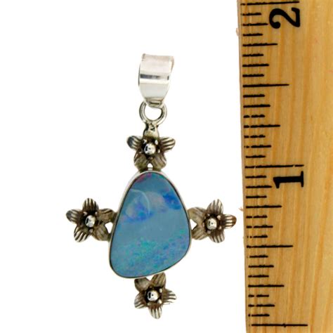BLUE OPAL STERLING SILVER PENDANT | PURPLE LEOPARD BOUTIQUE
