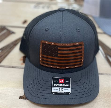 American Flag Leather Patch Hat – KJM Woodworking