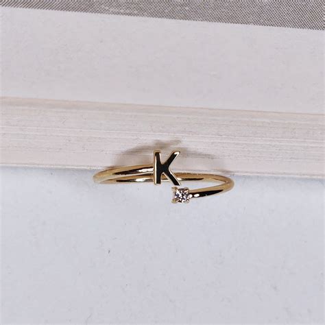 K Letter In Diamond Ring