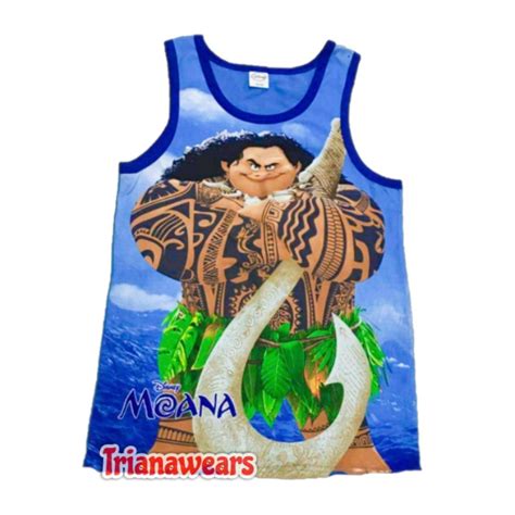 Sale Moana Maui Sando For Kids Sleeveless For Boy Top Cotton Character