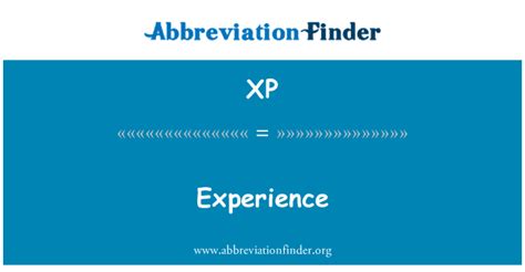 xp stands  experience abbreviation finder