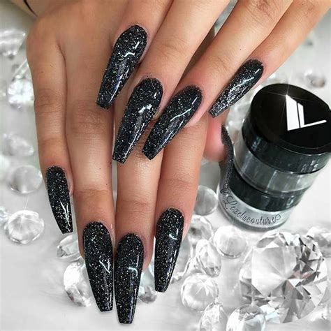 40 Black Glitter Nails Designs That Are More Glam Than Goth Black