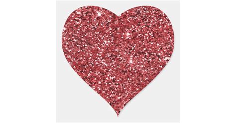 Red Glitter Sparkle Heart Sticker | Zazzle