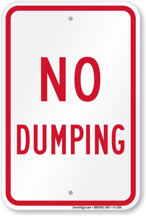 No Dumping Signs And Labels | Free shipping for $19.95+ orders