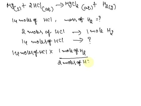 Solved Use Moles Of Magnesium To Calculate The Moles Of