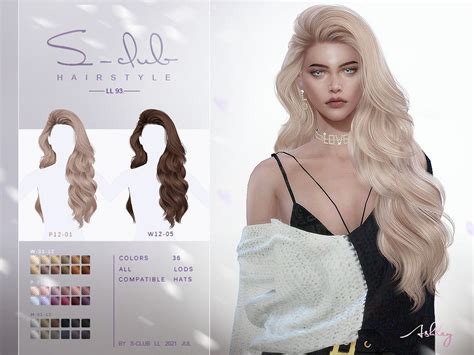 Long Curly Hairstyle For Female By S Club Sims 4 Curly Hair Sims 4