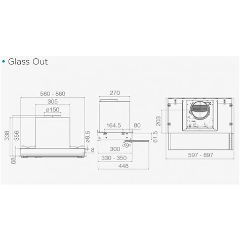 Cappa Incasso Cm Acciaio Inox E Vetro Elica Glass Out Ix A