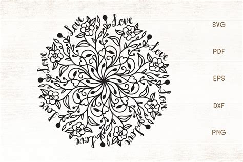 Floral Love Mandala Svg Floral Mandala 1109258 Illustrations