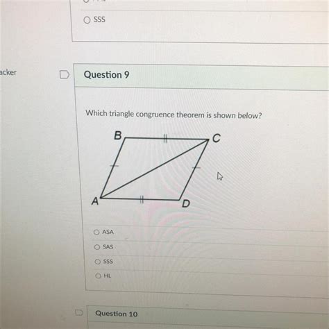 Which Triangle Congruence Theorem Is Shown Below B A O ASA OSAS O SSS