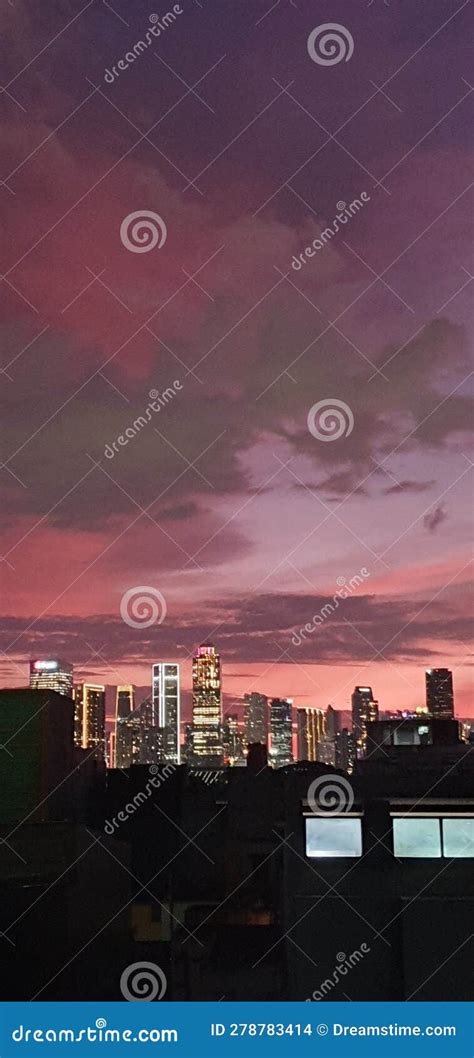 Sunset in Jakarta, Indonesian Stock Photo - Image of indonesian, sunset ...