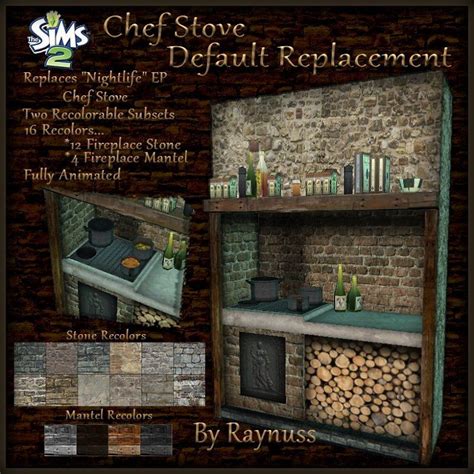 Default Replacement Nightlife Chef S Stove Night Life Sims 2 Custom