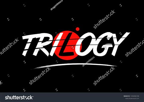 trilogy text word  black background stock vector royalty