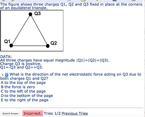 Solved The Figure Shows Three Charges Q1 Q2 And Q3 Fixed