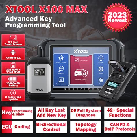 Xtool X100 MAX Auto Key Programmer IMMO Elite Diagnostic Tools With KC501