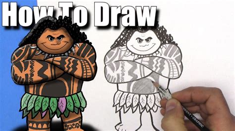 How To Draw Maui From Moana Easy Step By Step Youtube